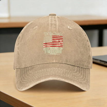 250 Years Distressed America Flag Anniversary USA 250th Casual Baseball Cap