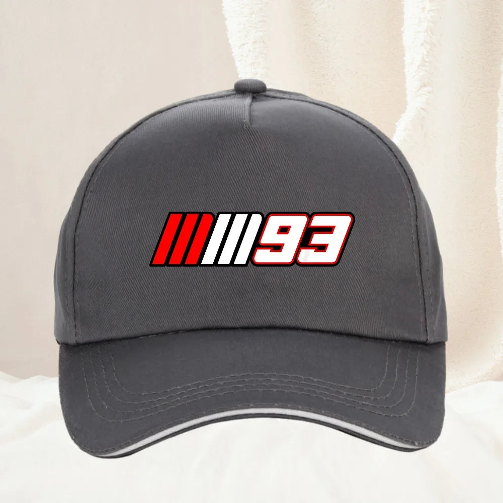 Summer Motorcycle Race Car No.93 Printed Baseball Cap