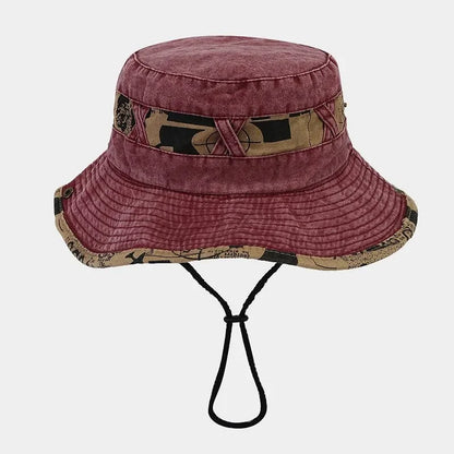 Four Seasons Cotton Letter Embroidery Pattern Bucket Hat