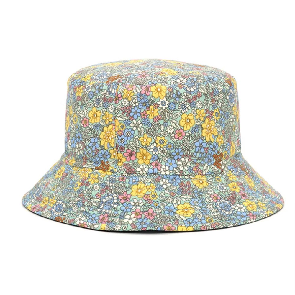Spring and Summer Small Floral Print Bucket Hat