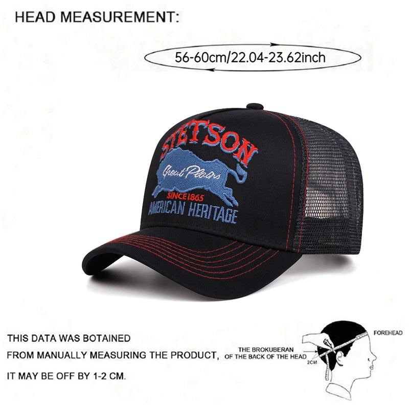 Personalized New Baseball Hat STETSON Red Bear Breathable Mesh Hat