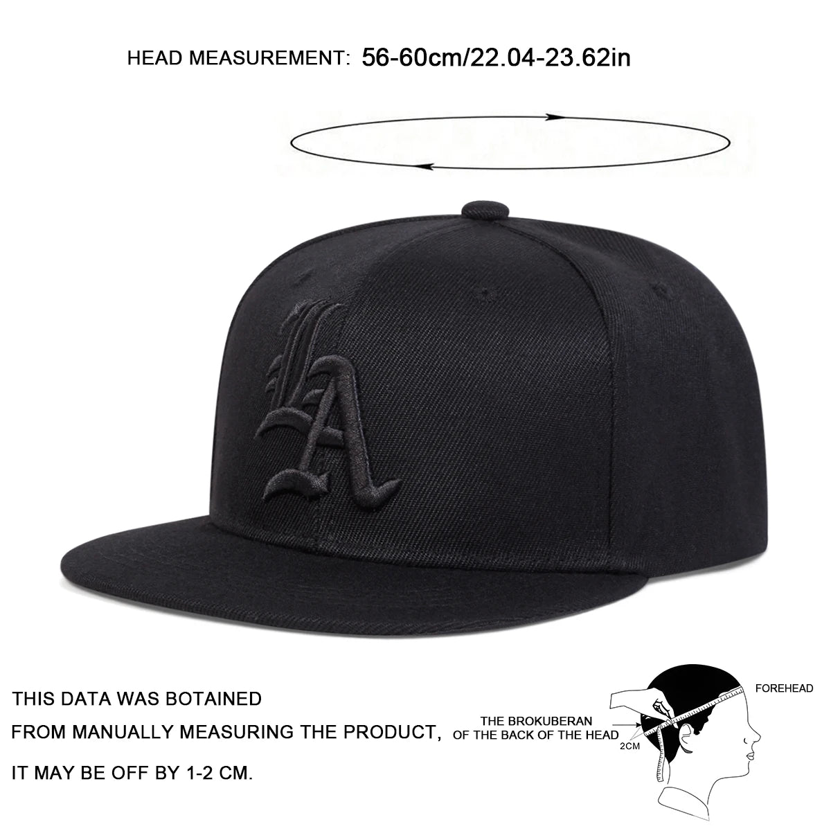 Unisex Gothic Letter Embroidery Hip-hop Hats Snapback Caps