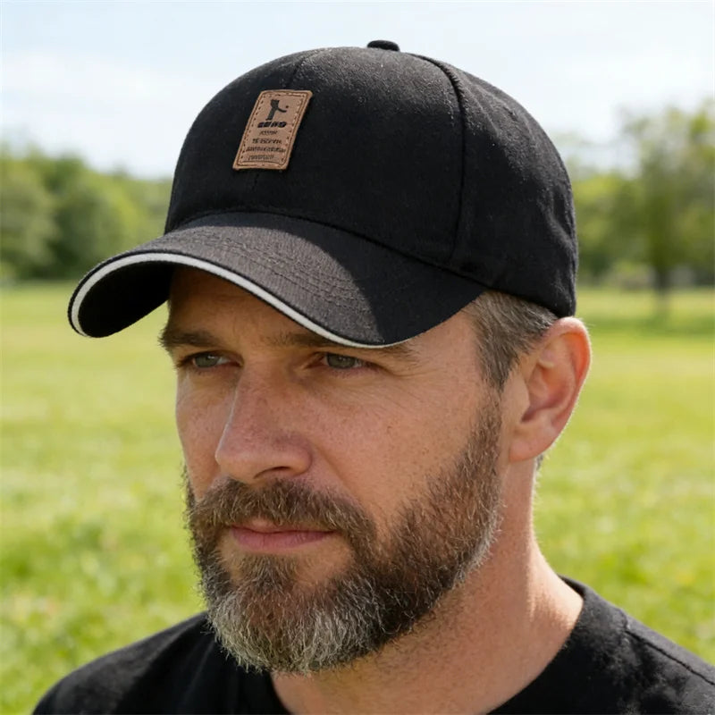 Fashion Leather Label Baseball Cap
