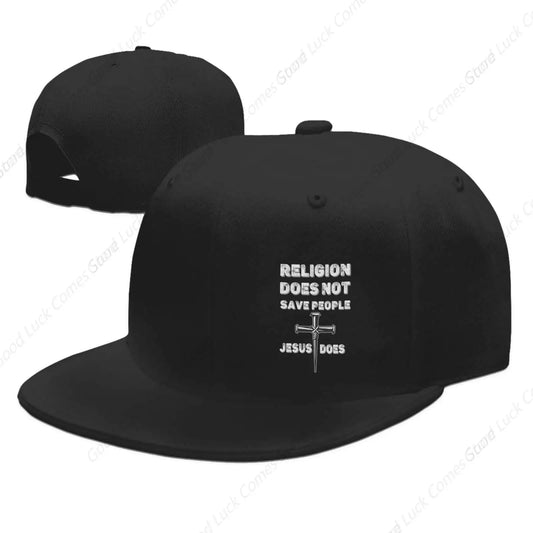 Religion Does Not Save People Jesus Does Snapback Caps