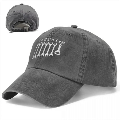 Casual Washed Screw Wrench Opener Mechanic Baseball Cap