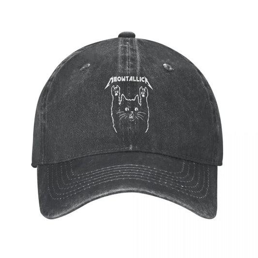 Cat Meowtallica Rock Music Baseball Cap For Men Women