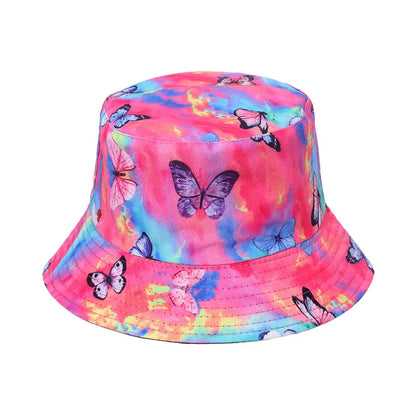 Bucket Hat Women Men Unisex Butterfly Pattern Sun Hats