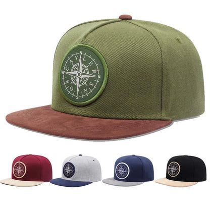 Fashion Handsome Street Photography Compass Labeling Pattern Versatile Casual Sports Snapback Cap