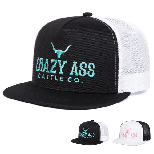 Unisex CRAZY ASS CATTLE CO Embroidery Hip-hop Hats Snapback Caps