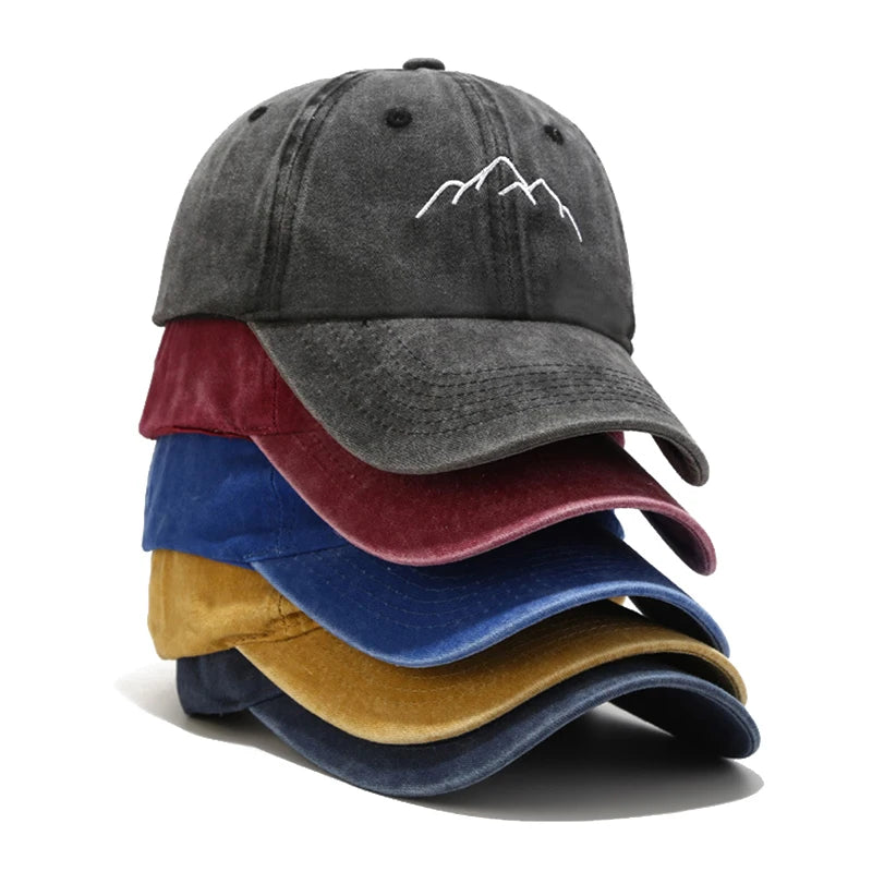 New Mountain Range Embroidery Mens Womens Baseball Caps