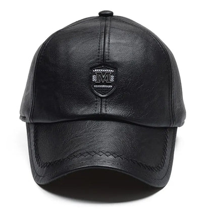 M Label Pu Leather Baseball Caps