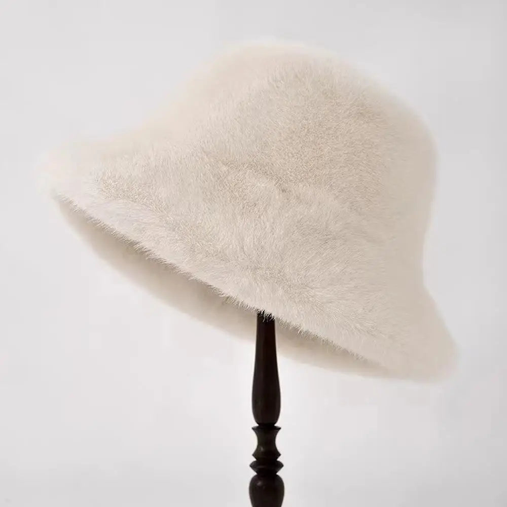 Windproof Warm Female Panama Caps Solid Fashion Bucket Hat