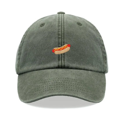 Hotdog Baseball Cap Vintage Washed Unisex Dad Hat