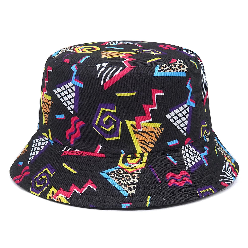 Panama Bucket Hats Animal Letter Print Fisherman Hat For Women Men