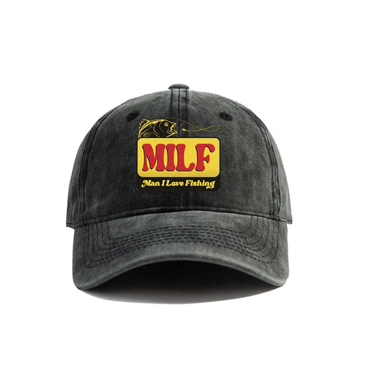 MILF Man I Love Fishing Baseball Cap Vintage Distressed Dad Hats