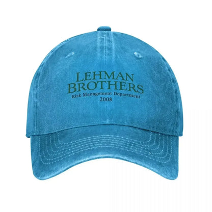 Retro Lehman Brothers Risk Management Department 2008 Baseball Hat Unisex Distressed