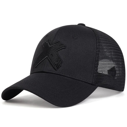 Unisex X Letter Embroidery Baseball Caps Sunscreen Hat Sports Golf Cap