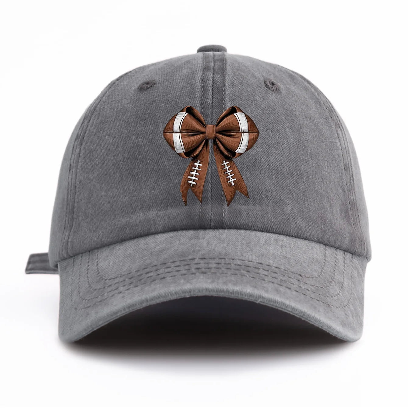 Bow Print Washed Baseball Cap For Adults