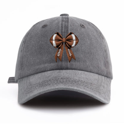 Bow Print Washed Baseball Cap For Adults