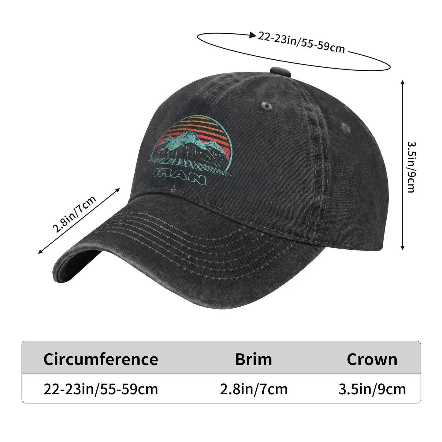 Iran Retro Vintage 80s Style Spring Hip Hop Hats Baseball Caps