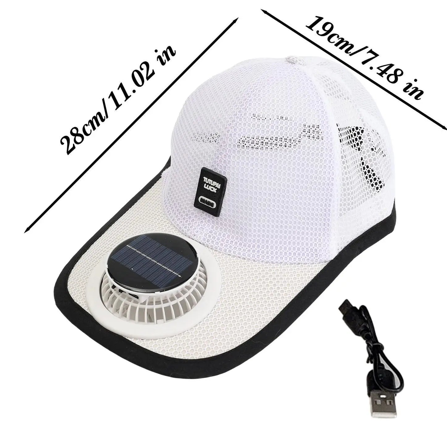 Summer Breathable Mesh Cap Solar Fan Cap Baseball Cap
