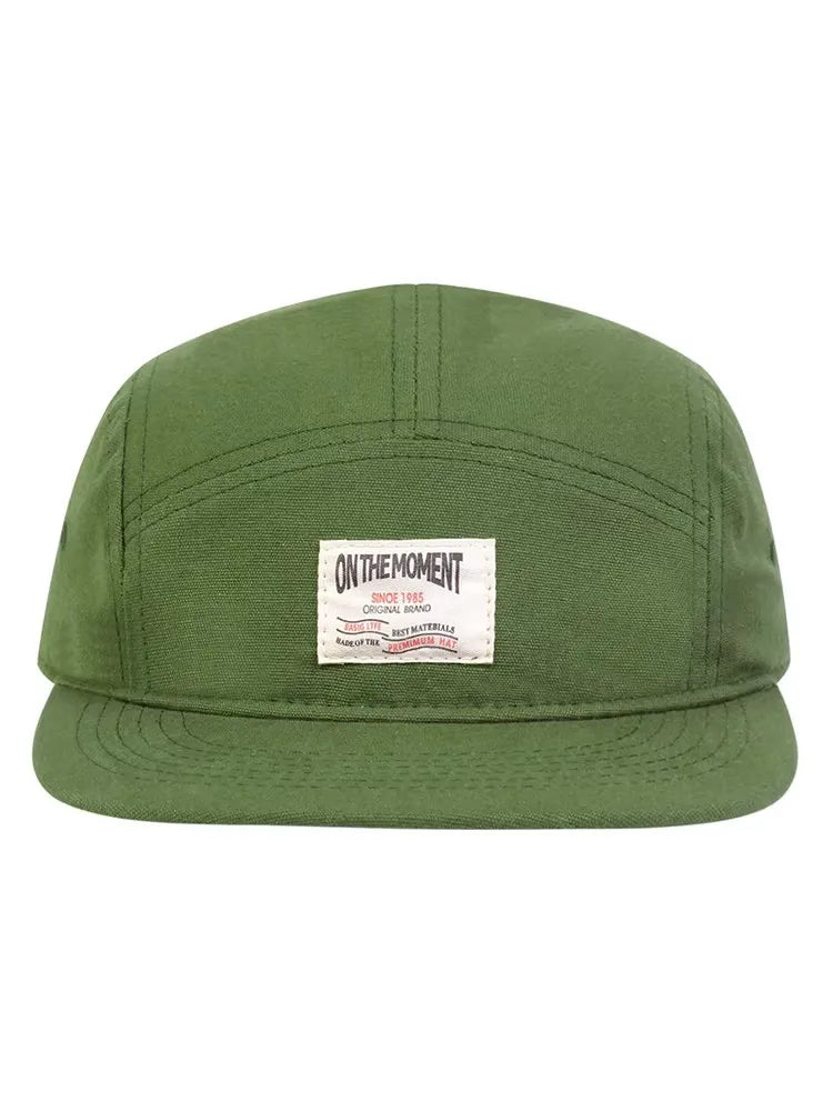New ON THE MOMENT Cotton 5 Panel Baseball Cap Snapback Caps