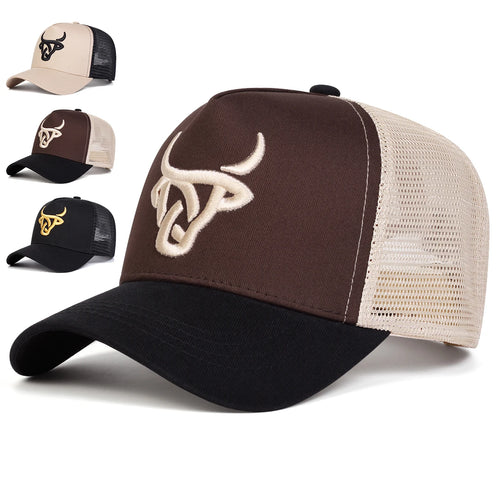 Unisex Ox Head Embroidery Baseball Caps