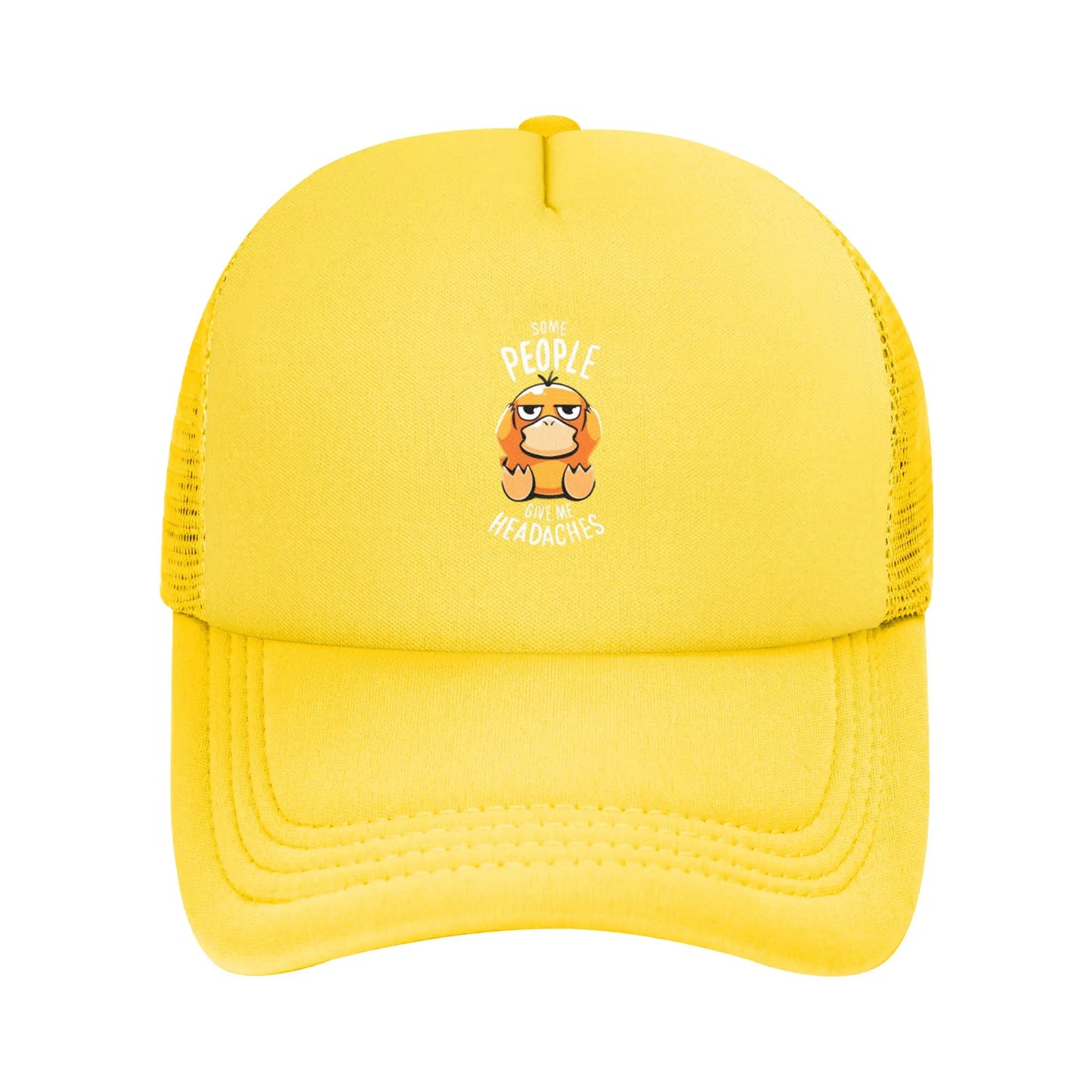 Pokemon Psyduck Pattern Trucker Hats Hip-Hop Mesh Baseball Caps