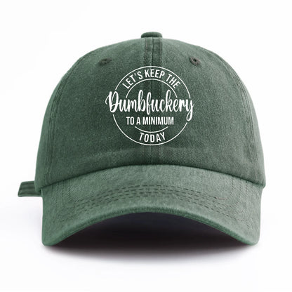 DUMBFUCKERY Print Washed Baseball Cap For Adults