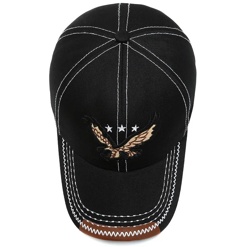Unisex Sunshade Breathable Baseball Cap With Eagle Embroidery