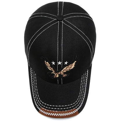 Unisex Sunshade Breathable Baseball Cap With Eagle Embroidery