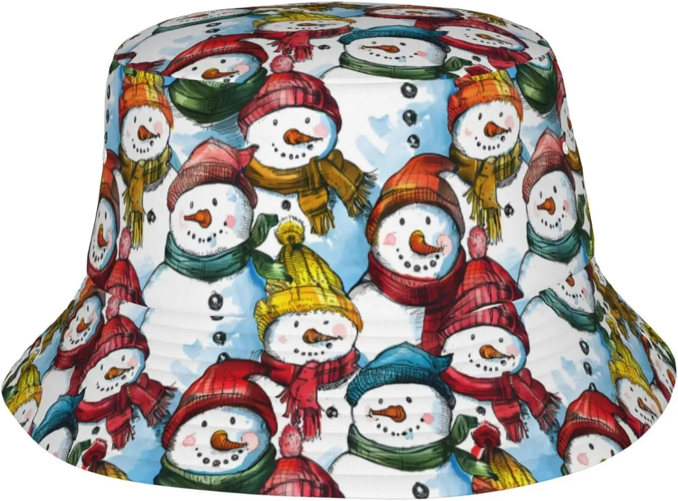 Merry Christmas Theme Bucket Hat Christmas Scenery Cute Sun Hat For Men Women