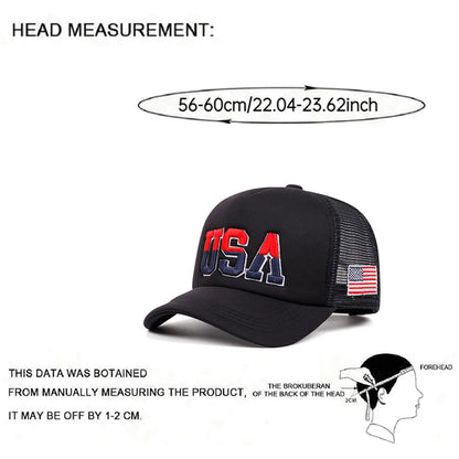 USA Side Embroidered American Flag Baseball Hat