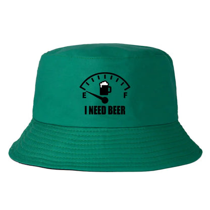 I Need Beer Printed Bucket Hat Women Men Casual Reversible Fisherman Cap