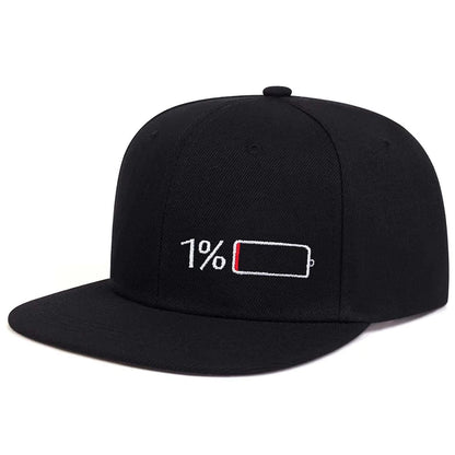 Unisex Battery Embroidery Hip-hop Hats Snapback Caps Baseball Caps Sunscreen Hat