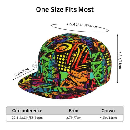 Colorful Graffiti Art Print Snapback Cap