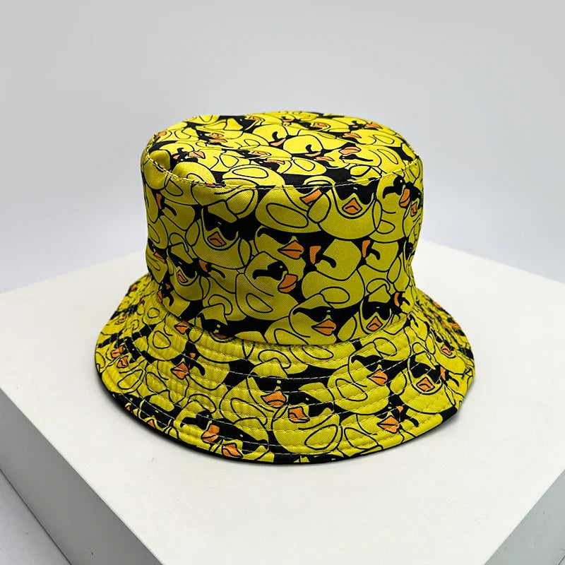 New Unisex Print Yellow Duck Bucket Hats
