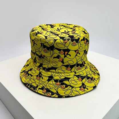 New Unisex Print Yellow Duck Bucket Hats