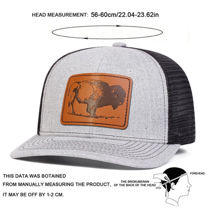 Unisex Yak Leather Label Baseball Caps