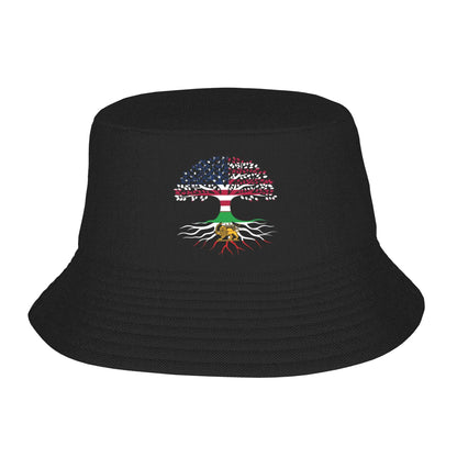 Persian American Flag USA Persia Iran Flag Iranian Roots Bucket Hat