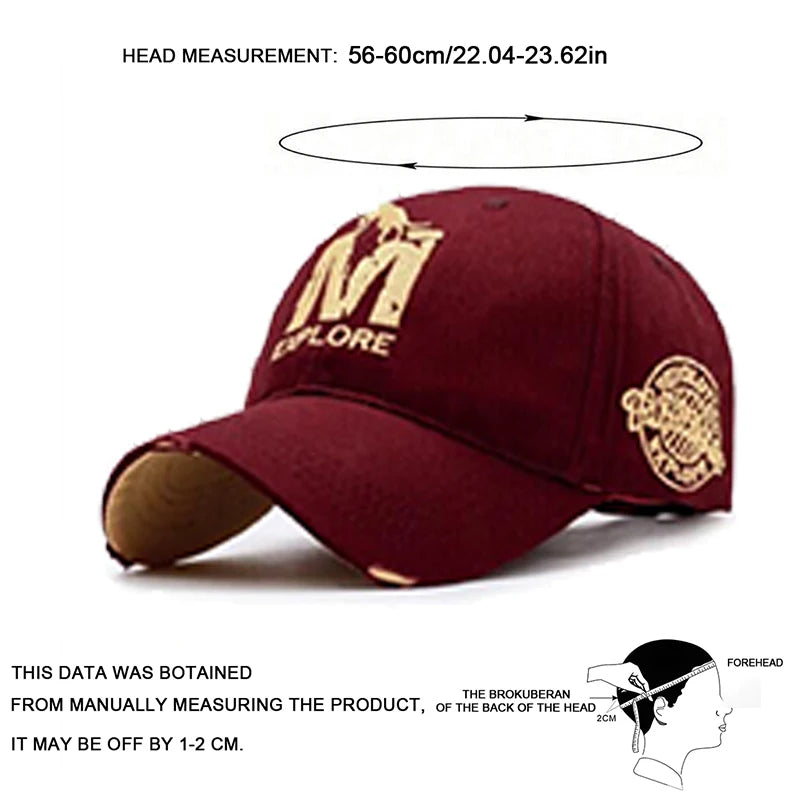 Explore M Wolf Embroidered Baseball Cap
