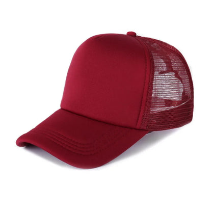 Unisex Spong Mesh Baseball Cap Breathable Adjustable Peaked Cap