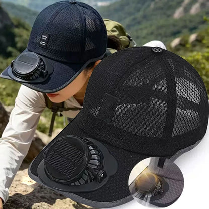 Summer Breathable Mesh Cap Solar Fan Cap Baseball Cap