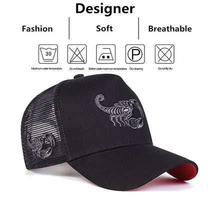 Scorpion Embroidery Baseball Caps