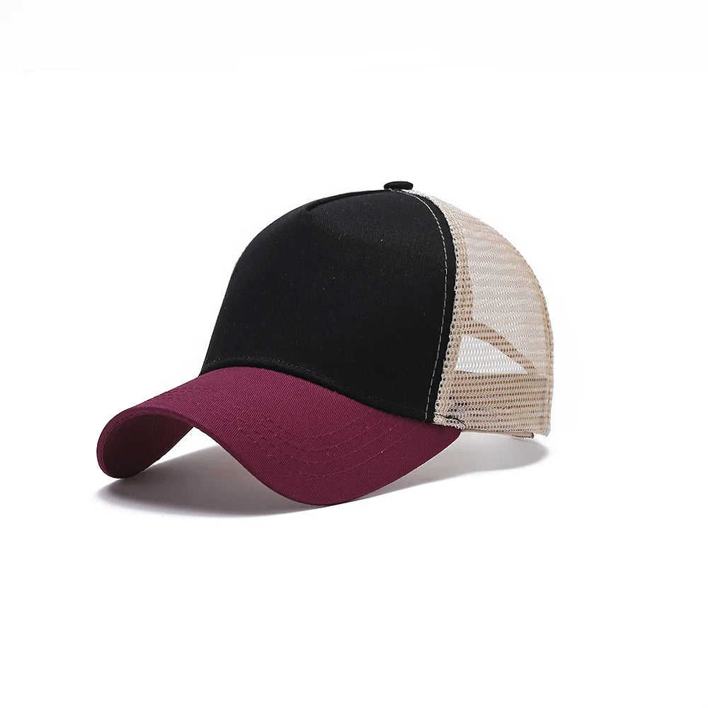 Summer Color-Block Breathable Mesh Baseball Cap