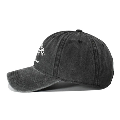 Unisex Washed Cotton Caps Letter Embroidery Vintage Baseball Cap