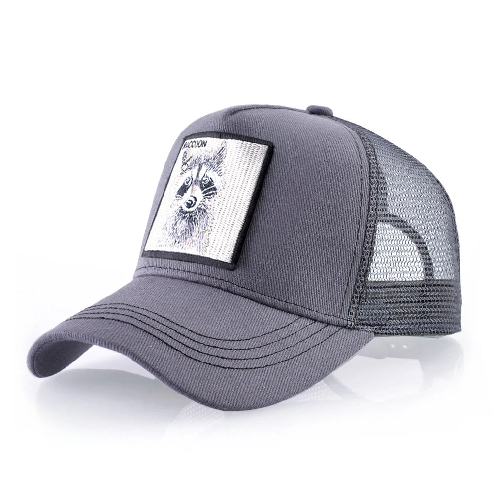 Spring Summer Baseball Cap With Lion Embroidery