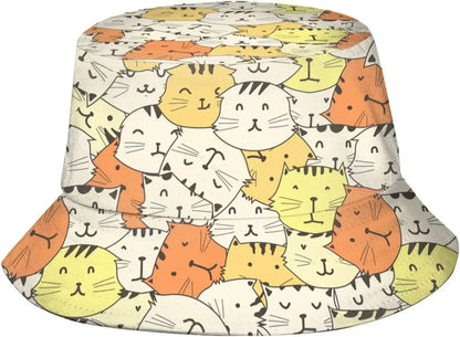 Cat Fisherman Cap Hip Hop Gorras Summer Unisex Printing Bucket Hat