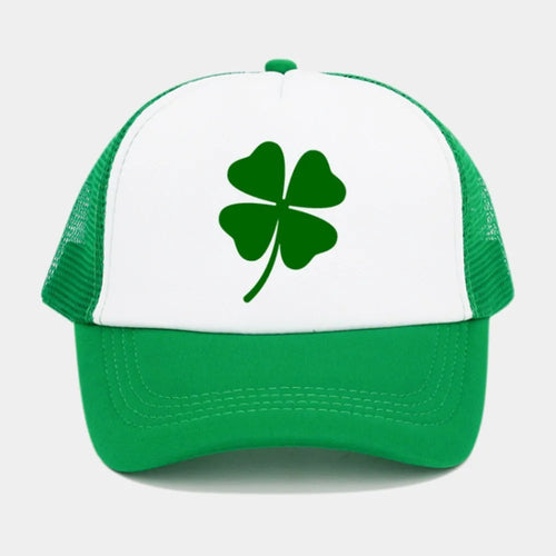 New Green Velvet Clover Shamrock Hat Sunshade Breathable Sun Hat Mesh Baseball Cap