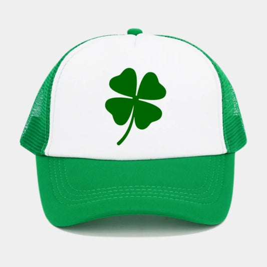 New Green Velvet Clover Shamrock Hat Sunshade Breathable Sun Hat Mesh Baseball Cap